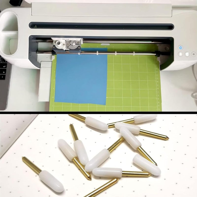QidaiaLuck 30 Pcs Premium Fine Point Blade Cutting Compatible with Explore Air/Air 2/Air 3/Maker/Cricut Maker 3/Venture,Replacement Blade Knife for Glitter Vinyl,Cardstock,Faux Leather,Adhesive Foil,Vellum - Image 4